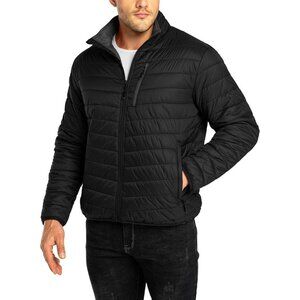 Men's Black Polyester Breatheable Comfortable Lightweight Puffer Jacket